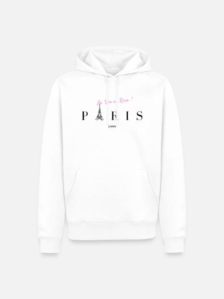 PARIS, la ville éternelle 1999 La Vie en Rose T-sh - Sweat à capuche Premium bio Homme - blanc