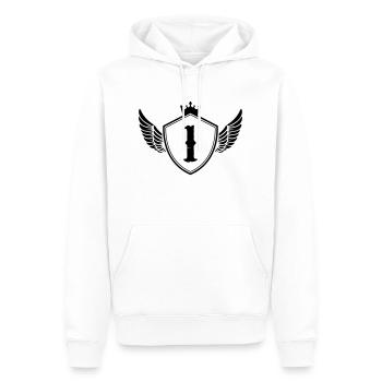 Armoiries 1 - Sweat à capuche Premium bio Homme - blanc - Devant - Nico (187cm)