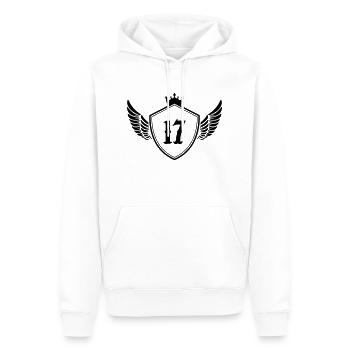 Armoiries 17 - Sweat à capuche Premium bio Homme - blanc - Devant - Nico (187cm)