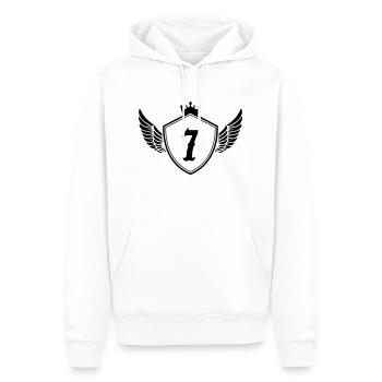 Armoiries 7 - Sweat à capuche Premium bio Homme - blanc - Devant - Nico (187cm)