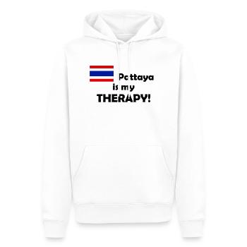 Pattaya is my Therapy - Männer Premium Bio Hoodie - Weiß - Vorne - Nico (187cm)