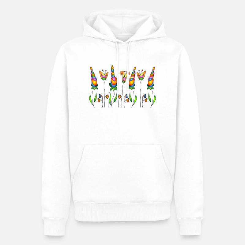 Fleur - Sweat à capuche Premium bio Homme - blanc