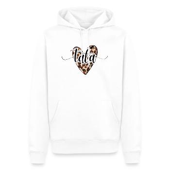 Tata coeur léopard tendance - Sweat à capuche Premium bio Homme - blanc - Devant - Nico (187cm)