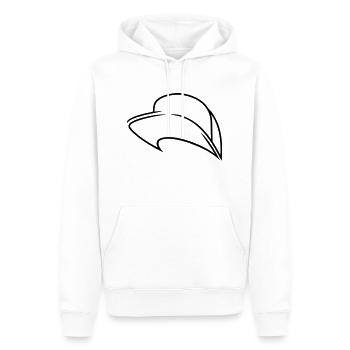 Linienzeichnung einer Schirmmütze (1c) - Männer Premium Bio Hoodie - Weiß - Vorne - Nico (187cm)