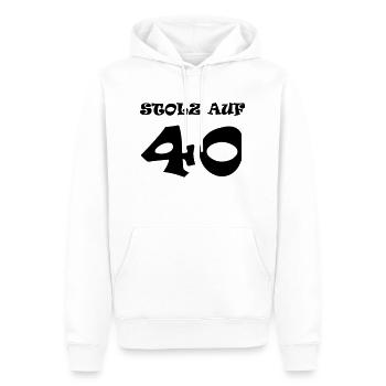 Stolz auf 40 Jahre - 40. Geburtstag - Männer Premium Bio Hoodie - Weiß - Vorne - Nico (187cm)