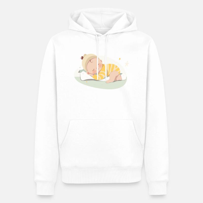 bébé endormi - Sweat à capuche Premium bio Homme - blanc