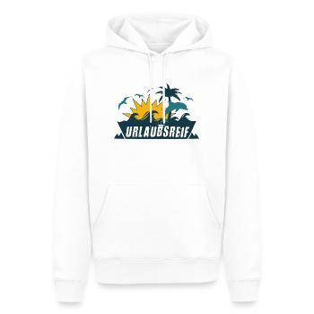 Urlaubsreif - Männer Premium Bio Hoodie - Weiß - Vorne - Nico (187cm)