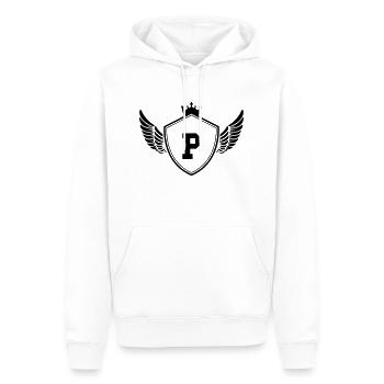 Armoiries P - Sweat à capuche Premium bio Homme - blanc - Devant - Nico (187cm)