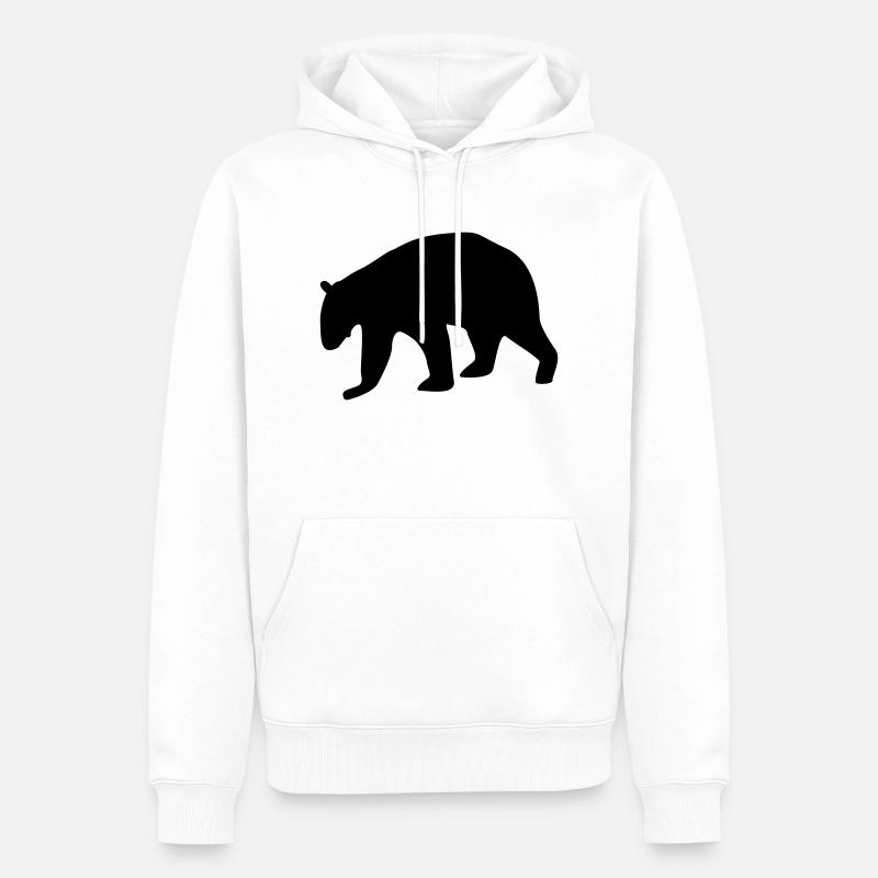 bear silhouette - Männer Premium Bio Hoodie - Weiß