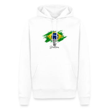 J’aime le Brésil - Statue du Christ - Sweat à capuche Premium bio Homme - blanc - Devant - Nico (187cm)