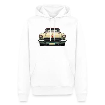 Voiture jouet vintage - Sweat à capuche Premium bio Homme - blanc - Devant - Nico (187cm)