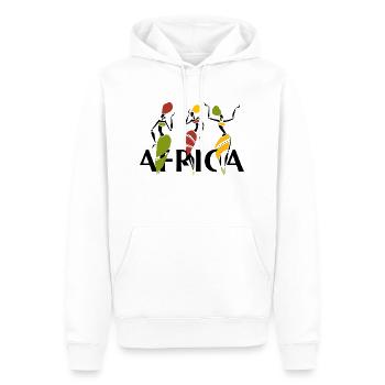 Afrique, Safari, Danse - Sweat à capuche Premium bio Homme - blanc - Devant - Nico (187cm)