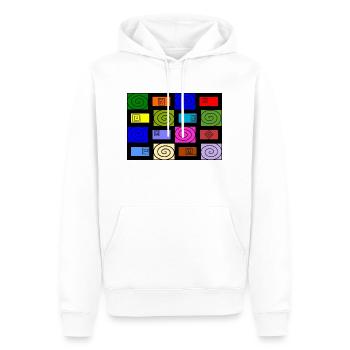 Grafisches Muster Farbwirbel - Männer Premium Bio Hoodie - Weiß - Vorne - Nico (187cm)