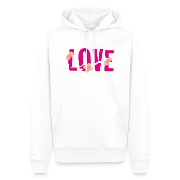 Love pansements - Sweat à capuche Premium bio Homme - blanc - Devant - Nico (187cm)