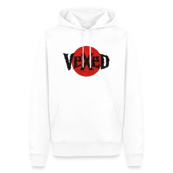 Vexed (œuvre originale, typographie) - Sweat à capuche Premium bio Homme - blanc - Devant - Nico (187cm)