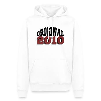 Ursprünglich: 2010 - Männer Premium Bio Hoodie - Weiß - Vorne - Nico (187cm)