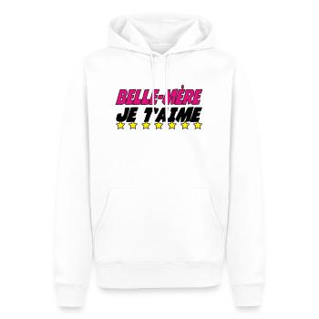 Stiefmutter, ich liebe dich - Männer Premium Bio Hoodie - Weiß - Vorne - Nico (187cm)
