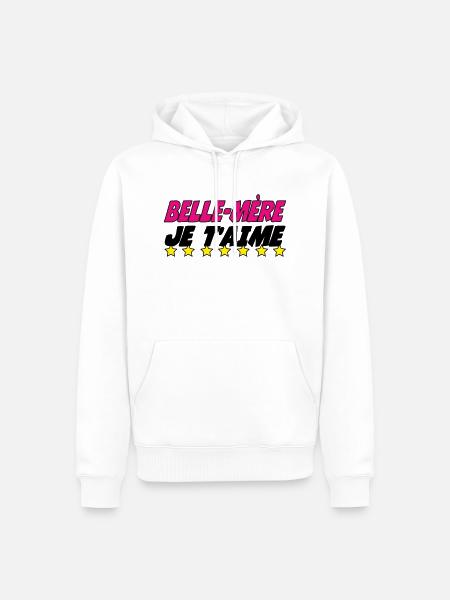 Stiefmutter, ich liebe dich - Männer Premium Bio Hoodie - Weiß