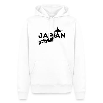 Japon carte géographique du pays - Sweat à capuche Premium bio Homme - blanc - Devant - Nico (187cm)