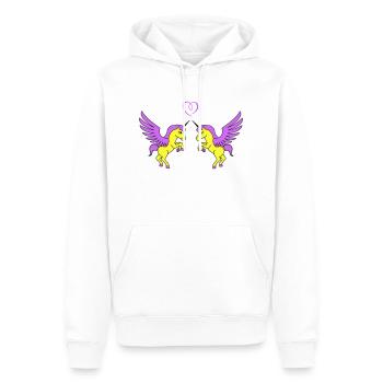 Licorne Licorne Amour - Sweat à capuche Premium bio Homme - blanc - Devant - Nico (187cm)