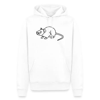 Maus - Männer Premium Bio Hoodie - Weiß - Vorne - Nico (187cm)