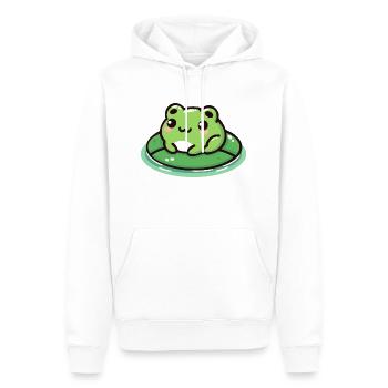Grenouille sur Lilypad : Tout simplement adorable - Sweat à capuche Premium bio Homme - blanc - Devant - Nico (187cm)