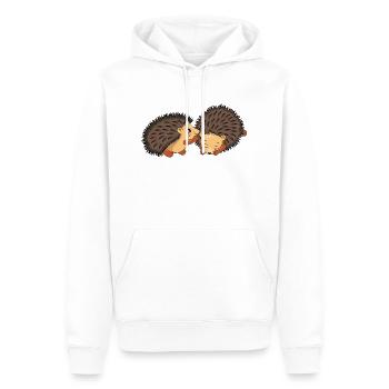 Zwei niedliche Igel - Männer Premium Bio Hoodie - Weiß - Vorne - Nico (187cm)