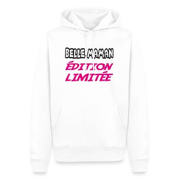 BELLE MAMAN édition limitée - Sweat à capuche Premium bio Homme - blanc - Devant - Nico (187cm)