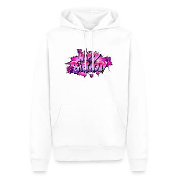 GRAFFITI HAPPY BIRTHDAY - Sweat à capuche Premium bio Homme - blanc - Devant - Nico (187cm)