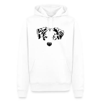 Berger australien minimal chien Aussie - Sweat à capuche Premium bio Homme - blanc - Devant - Nico (187cm)