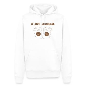 A LOVE LANGUAGE - Männer Premium Bio Hoodie - Weiß - Vorne - Nico (187cm)