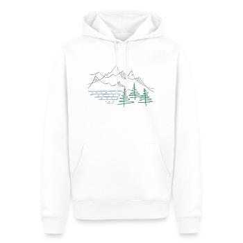 Mountains - Men’s Premium Organic Hoodie - white - Front - Nico (187cm)