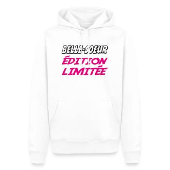 BELLE SOEUR édition limitée - Sweat à capuche Premium bio Homme - blanc - Devant - Nico (187cm)