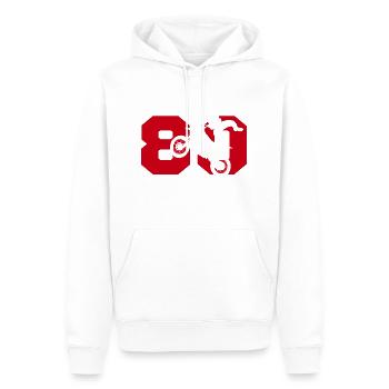 Moto 80 Biker - Männer Premium Bio Hoodie - Weiß - Vorne - Nico (187cm)