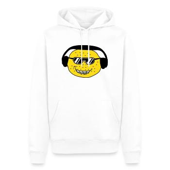 Funny DJ Party Lemon Fruit Music Fun Face - Men’s Premium Organic Hoodie - white - Front - Nico (187cm)
