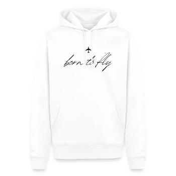 Born to fly black - Männer Premium Bio Hoodie - Weiß - Vorne - Nico (187cm)