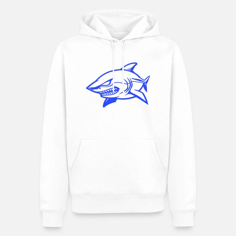 Bande dessinée requin - Sweat à capuche Premium bio Homme - blanc
