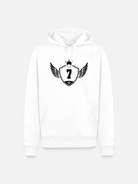 7 wappen krone - Männer Premium Bio Hoodie - Weiß