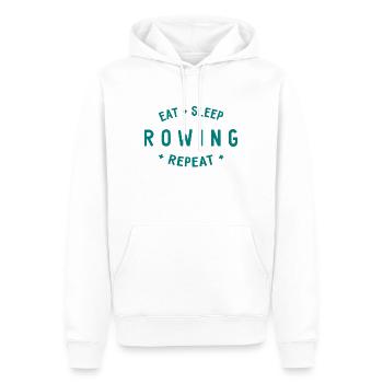 Eat Sleep Rowing Repeat - Rudern - Ruderer - Männer Premium Bio Hoodie - Weiß - Vorne - Nico (187cm)