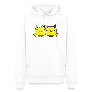 Zwei Katzen Paar 2 Romantisches verliebtes Pärchen - Männer Premium Bio Hoodie - Weiß - Vorne - Nico (187cm)