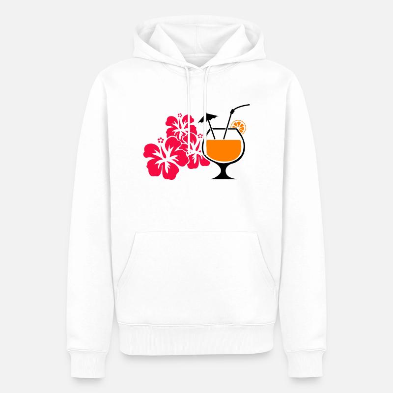 Boisson cocktail à l’hibiscus d’Hawaï - Sweat à capuche Premium bio Homme - blanc