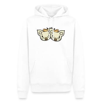 2 sucettes chats Deux petits frères et sœurs jumeaux - Sweat à capuche Premium bio Homme - blanc - Devant - Nico (187cm)