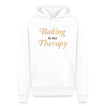 La pâtisserie est ma thérapie Logo - Sweat à capuche Premium bio Homme - blanc - Devant - Nico (187cm)