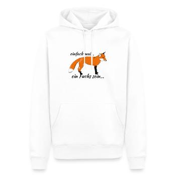 Fuchs "einfach mal ein Fuchs sein..." - Männer Premium Bio Hoodie - Weiß - Vorne - Nico (187cm)