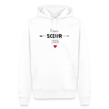 Future sœur 2025 - Sweat à capuche Premium bio Homme - blanc - Devant - Nico (187cm)