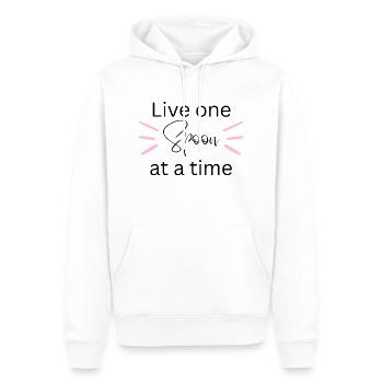 One at a time - Men’s Premium Organic Hoodie - white - Front - Nico (187cm)