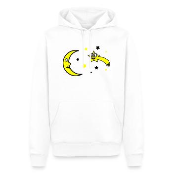 mond und sterne - Männer Premium Bio Hoodie - Weiß - Vorne - Nico (187cm)