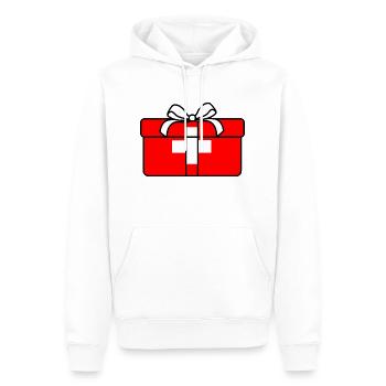 Geschenk Schweiz Flagge - Männer Premium Bio Hoodie - Weiß - Vorne - Nico (187cm)