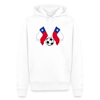 Zwei Chile-Flaggen mit einem Fußball Chile - Männer Premium Bio Hoodie - Weiß - Vorne - Nico (187cm)