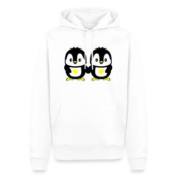 Pingouins Amour mignon - Sweat à capuche Premium bio Homme - blanc - Devant - Nico (187cm)